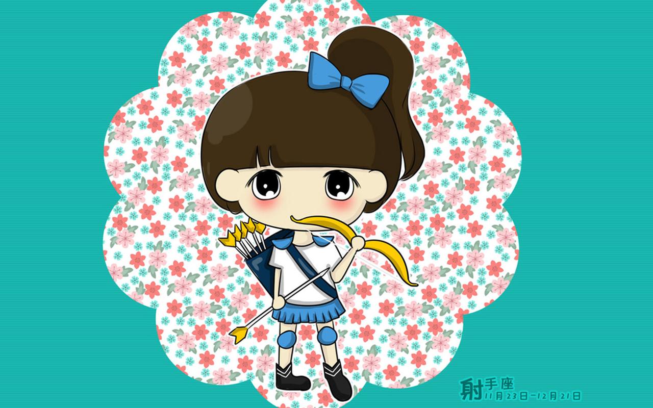 星座射手座卡通,高清图片,电脑桌面-壁纸族