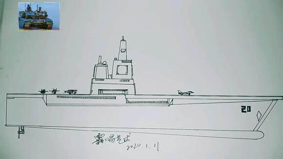 简笔画航空母舰,感觉少了什么东西?