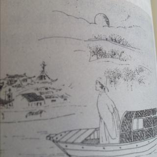 泊秦淮的画面简笔画