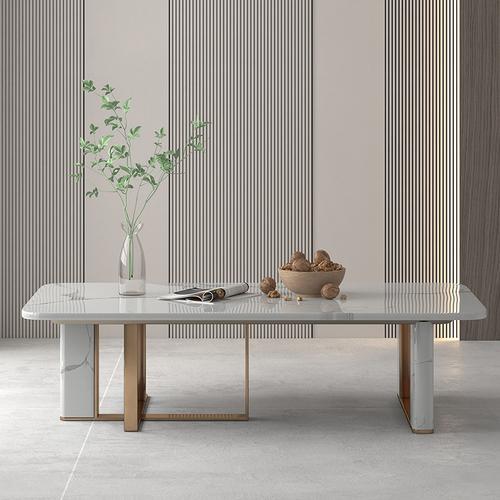 客厅大理石茶几家用现代简约长方形茶桌意式现代设计师款茶几桌子