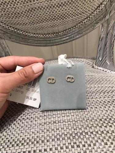 dior 迪奥 cd水钻字母logo耳钉
