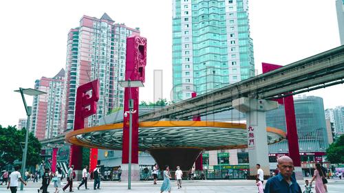 重庆杨家坪步行街商圈延时