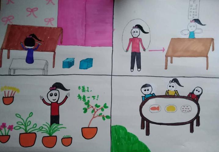 504班"停课不停学"五——"我的假期生活"绘画