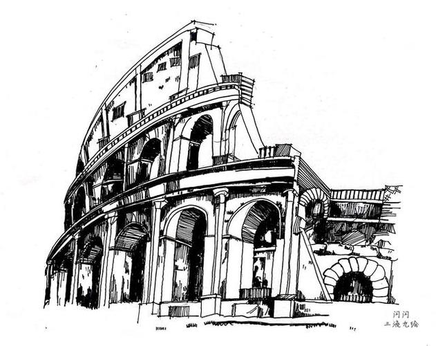 「钢笔画教程」:手把手教你画建筑钢笔画(罗马斗兽场)