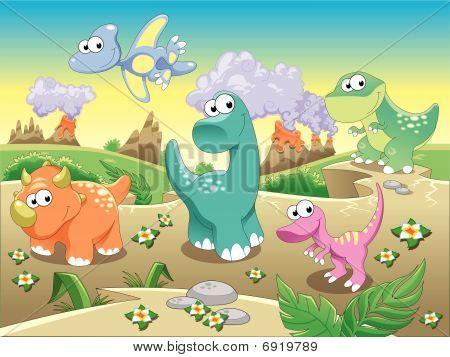 恐龙家族的背景. 库存矢量图和库存照片 | bigstock