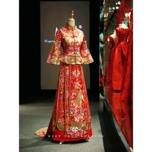 秀禾服2018新款女中国风新娘结婚中式礼服改良旗袍夏季显瘦龙凤褂