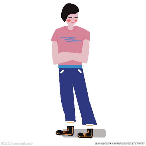 卡通手绘人物 滑板女孩设计图__动漫人物_动漫动画__.
