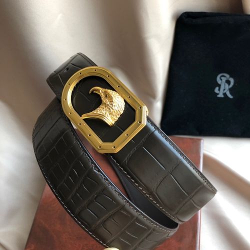 01014_stefano ricci史蒂芬劳尼治专柜款精钢鹰头内穿金属扣38mm细节