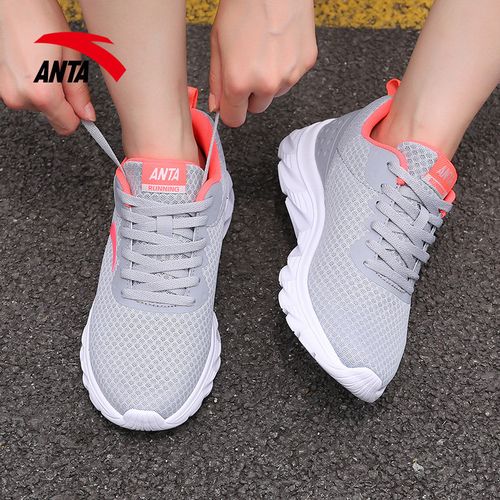 夏季跑步运动鞋透气轻便女鞋女网安踏