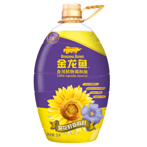 金龙鱼 葵花籽亚麻籽食用调和油5l