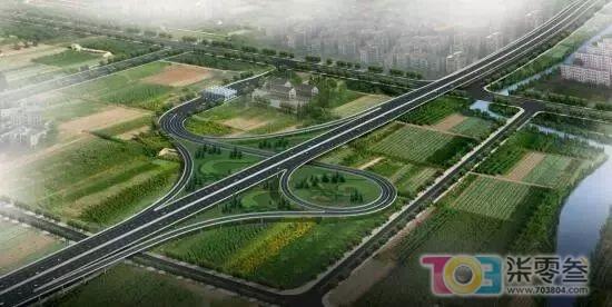 温州绕城高速公路北线二期工程-七里港互通效果图