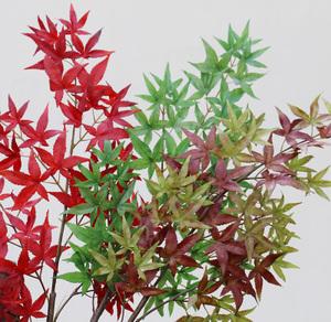 仿真日本红枫叶鸡爪槭树枝单子支摆放造景工程植物绿叶子花艺装饰