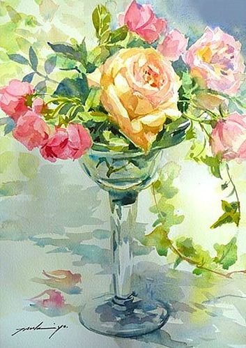 水彩,写实,风景,花卉,小清新,明信片,插画,背景,壁纸.生如夏花.