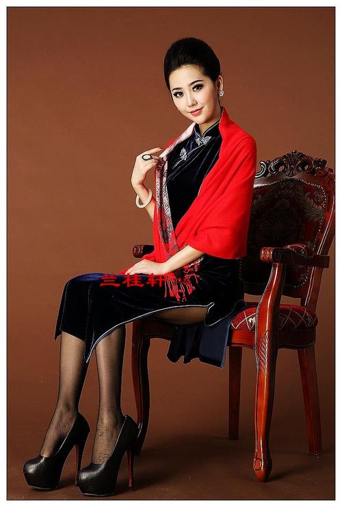 兰桂轩2017新款真丝双层女式长围巾 旗袍披肩春秋冬季