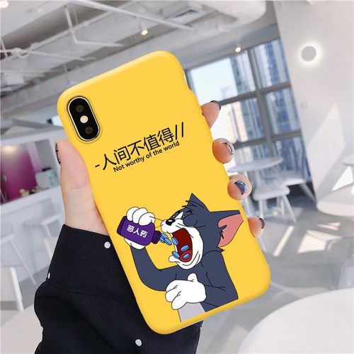 汤姆猫iphone xs msx手机壳人间不值得苹果7/8plus软壳6s潮男女款