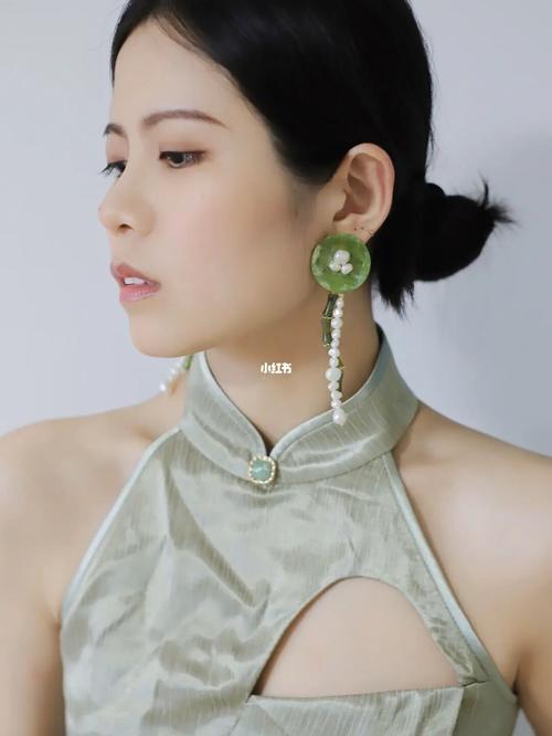 767474|收到的旗袍和我得新耳环好配_耳环