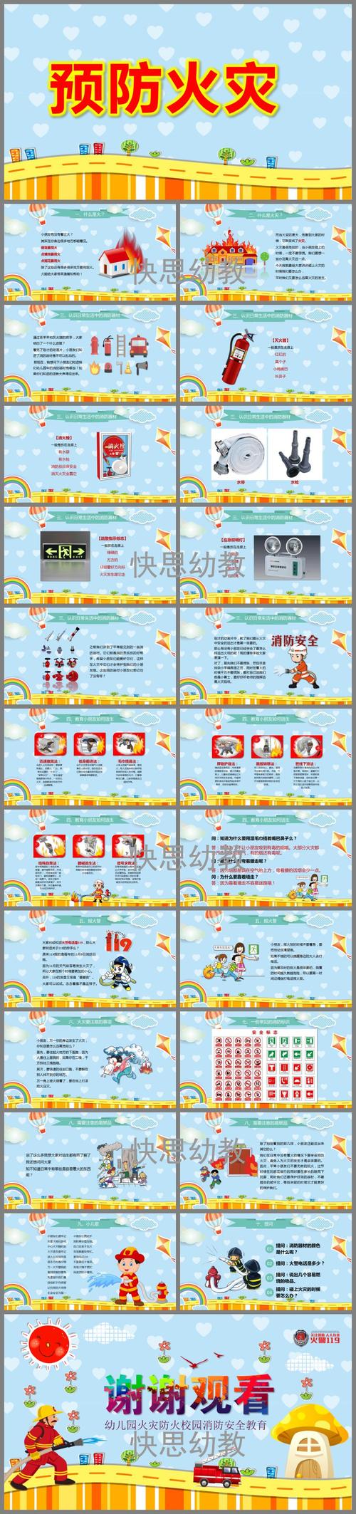 幼儿园大班《预防火灾》ppt课件教案 - 快思幼教网