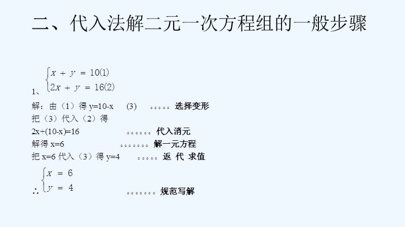 数学人教版七年级下册解二元一次方程组代入消元法pptx