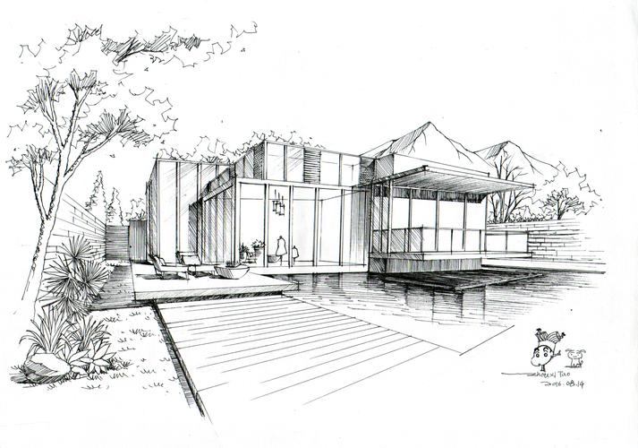 建筑手绘表现|空间|建筑设计|徒行 - 原创作品 - 站酷 (zcool)