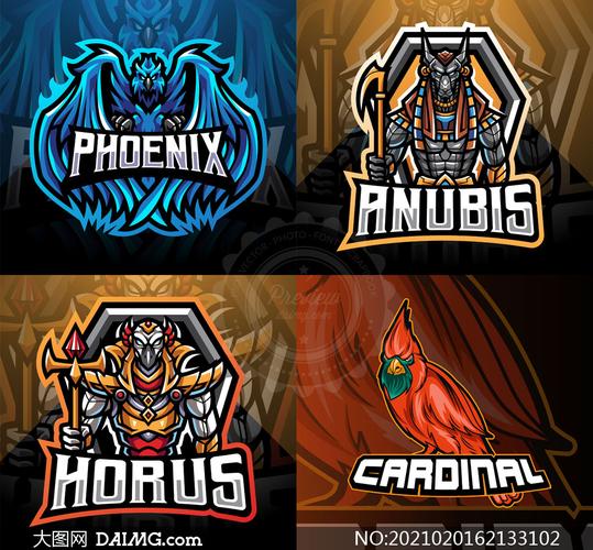 电竞游戏战队徽章标志矢量素材集v114