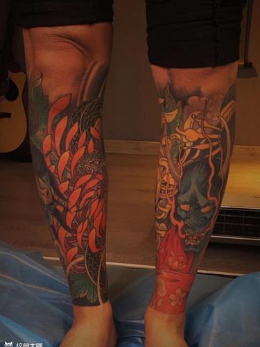包小腿_纹身图案手稿图片_墨色:一凡的纹身作品集