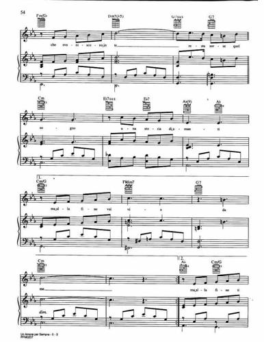 un amore per sempre - 钢琴谱 - 环球钢琴网