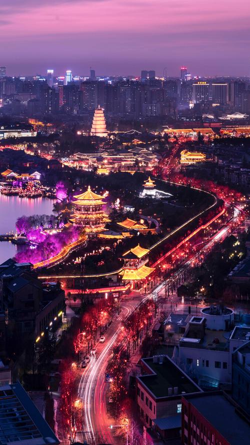 西安曲江夜景 - 长安影社 - 图虫