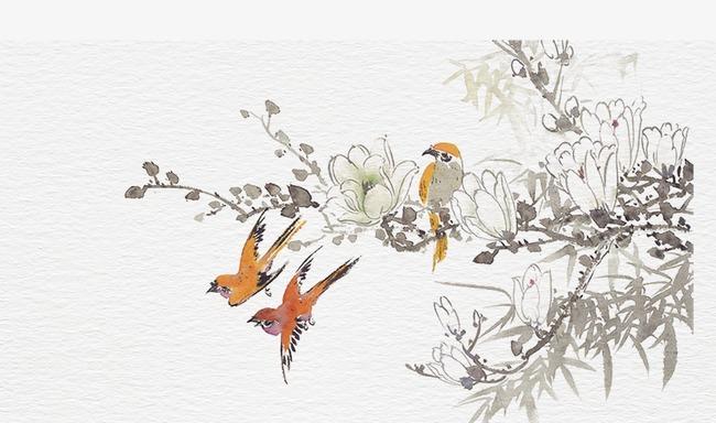 中国风手绘荷花