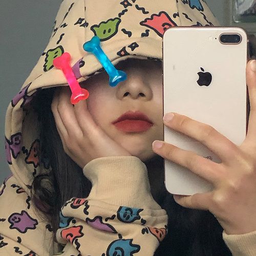 日系辣妹原宿风土酷女孩ins朋克血腥萝莉骨头刘海发夹