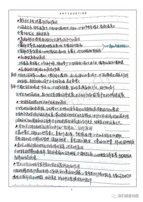 高中地理学霸全手写笔记