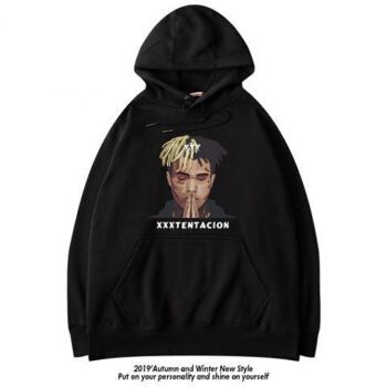 hiphop风格头像 说唱,rap嘻哈风头像 欧美街头xxxtentacion连帽卫衣男hiphop嘻哈说唱薄绒上衣外套2021 l