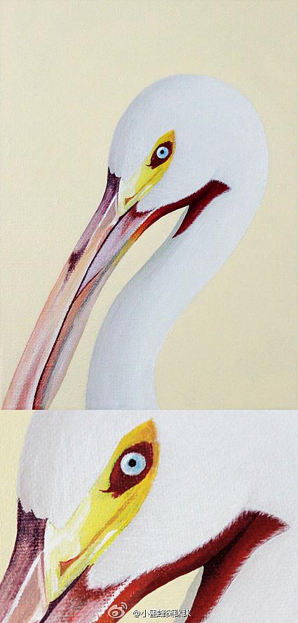 油画框丙烯画 手绘鸟