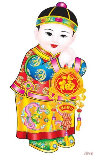 征集传统年画中送福童子形象图片素材投票处理vis陈雅威雨凡
