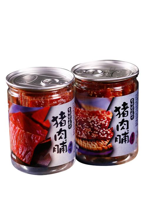包邮肥啾罐装蜜汁猪肉脯铺靖江特产香辣味麻辣味蔓越莓味猪肉干罐头
