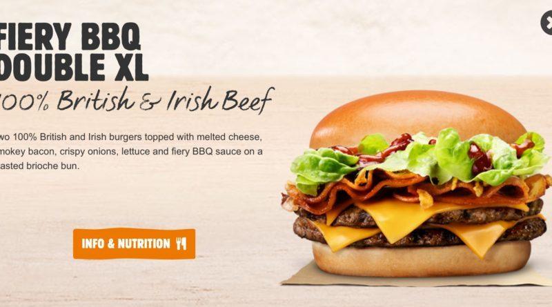burger king fiery bbq double xl