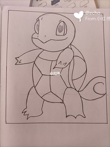 杰尼龟_手绘_马克笔_马克笔手绘_文化_绘画