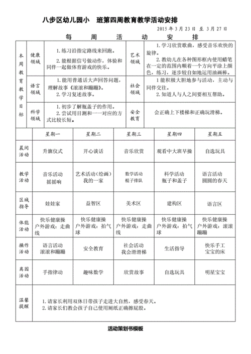 幼儿园周计划规划表.doc 6页