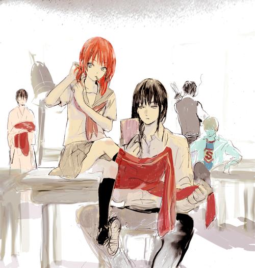 pixiv画师カサノシタで插画作品欣赏 id:4277119 歌舞伎听女王神乐酱