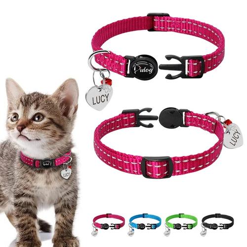 猫咪项圈可爱小猫反光尼龙刻字定制名牌项圈防丢幼猫咪蝴蝶结项圈