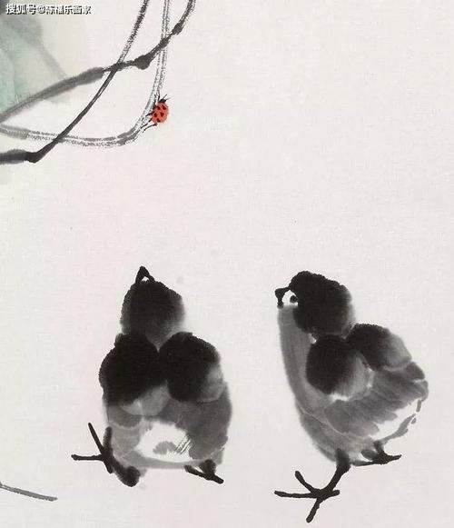 娄师白画小鸡,也可爱!