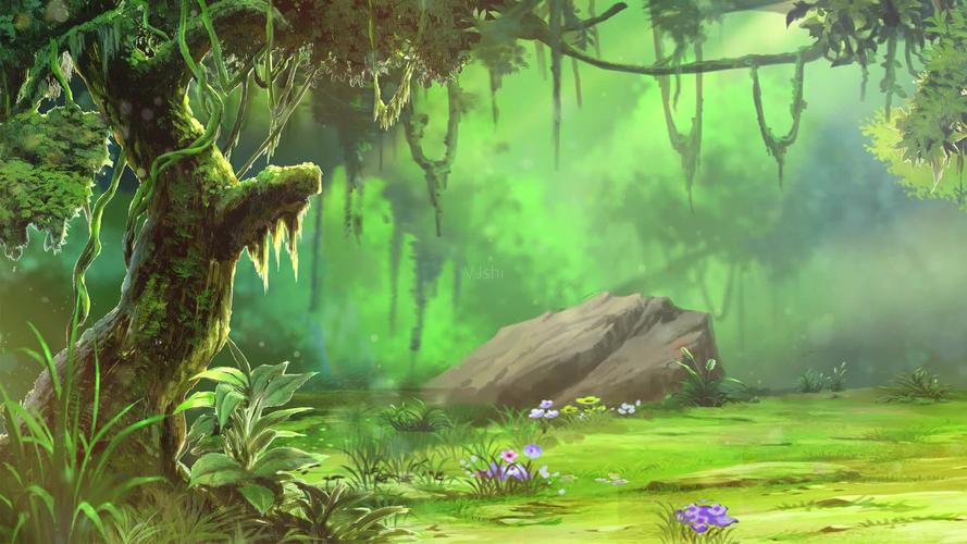 卡通森林丛林视频背景_1920x1080_高清视频素材下载