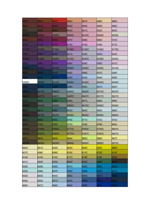 pantone潘通色卡c卡色号docx5页