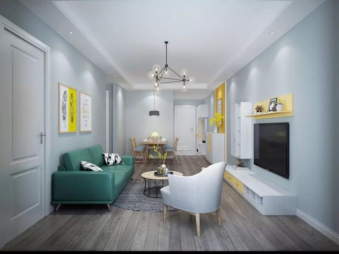顶固92㎡北欧风家装案例时尚和谐的色彩搭配
