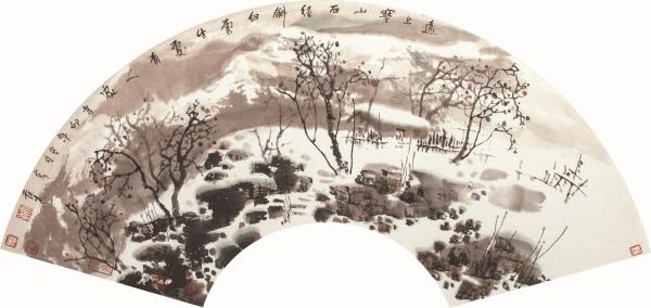 《远上寒山图》 冰雪山水画 作品展示 范杰冰雪山水画