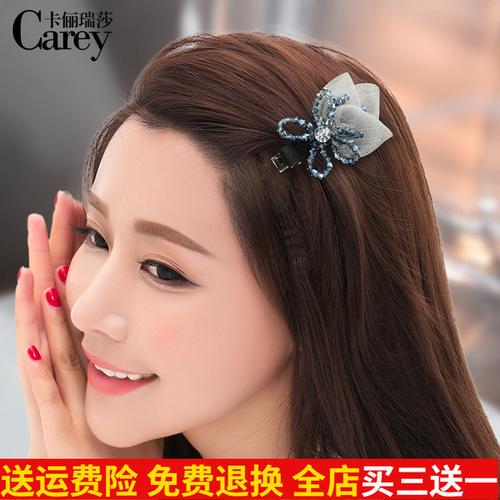 购客鱼嘴夹子头饰发夹顶夹刘海夹蝴蝶结边夹韩国森系少女简约小鸭嘴夹