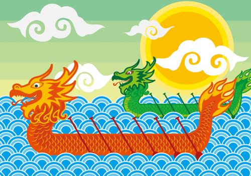 端午节龙舟或粽子矢量素材合集