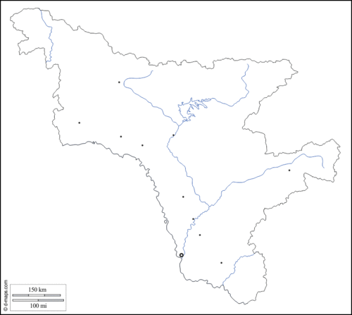 阿穆尔州 大纲, 水文学, 主要城市 白色  地图 阿穆尔州 (俄罗斯) А