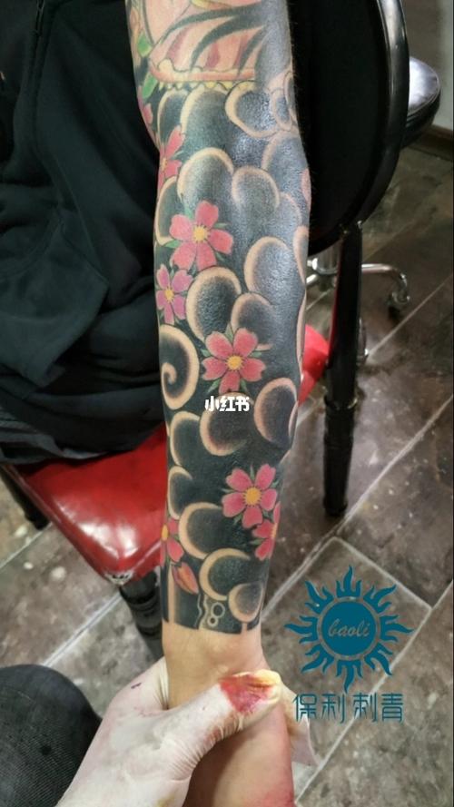 樱花臂 花臂_刺青_樱花_花臂_保利刺青_纹身_沭阳保利