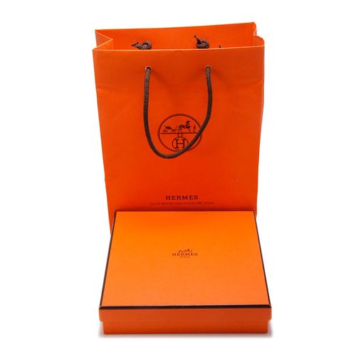 hermes(爱马仕) 拉丝金h扣黑/橘色皮质腰带90