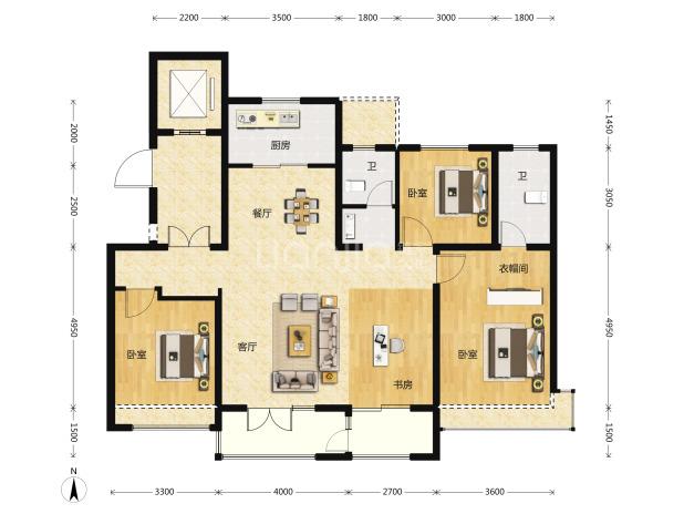 143平三室两厅两卫